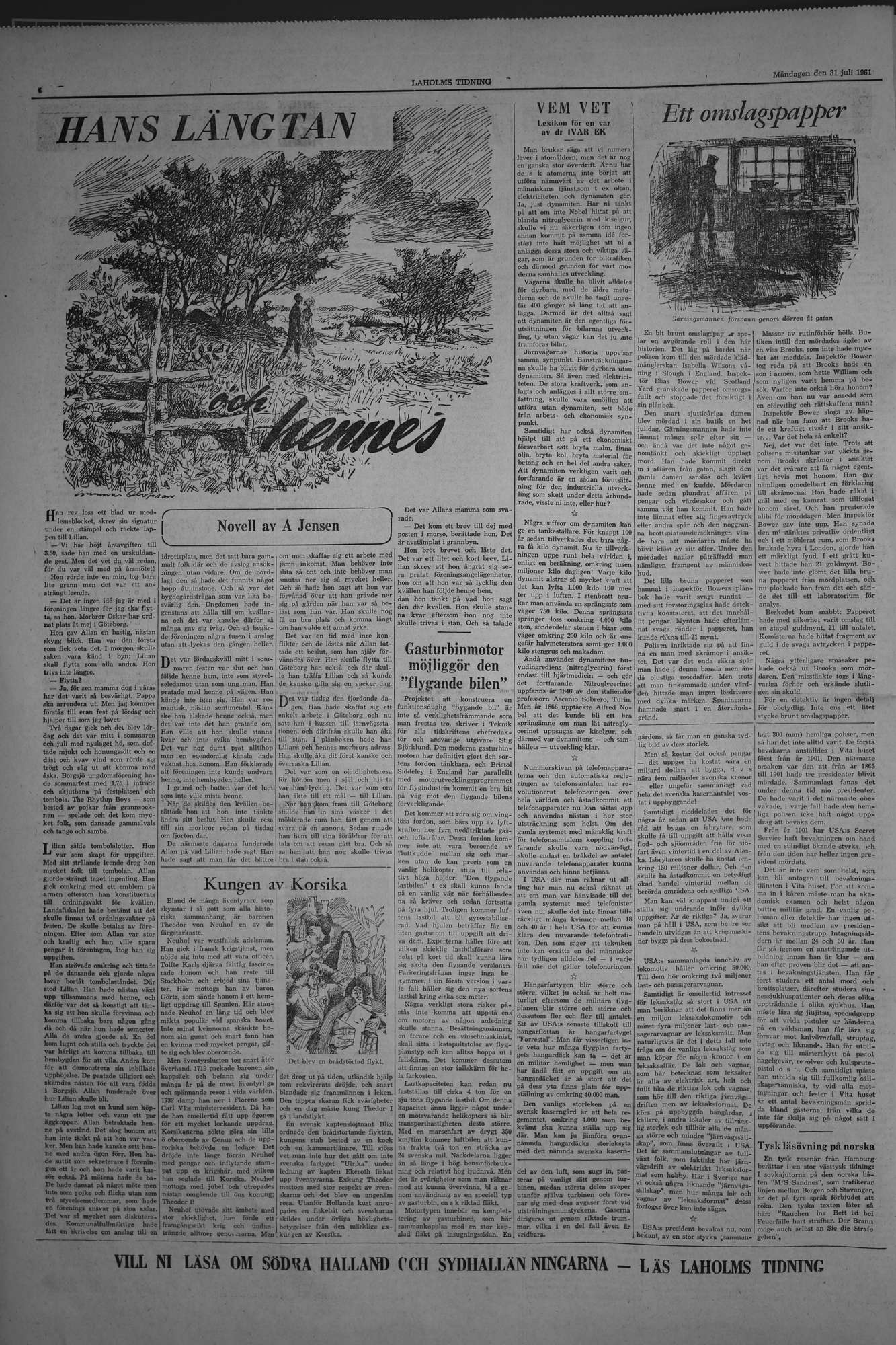 Laholms Tidning Måndag 31 juli 1961, sida 4