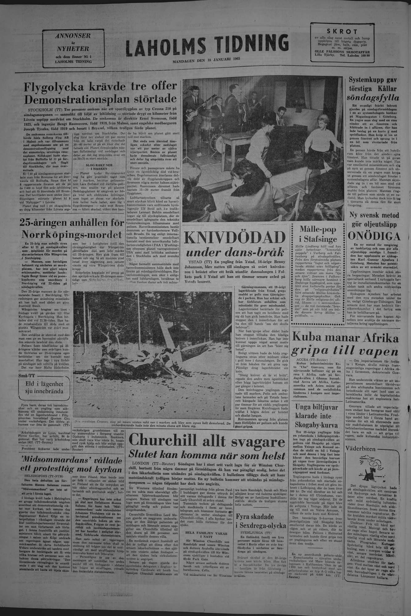 Laholms Tidning Måndag 18 januari 1965, sida 8