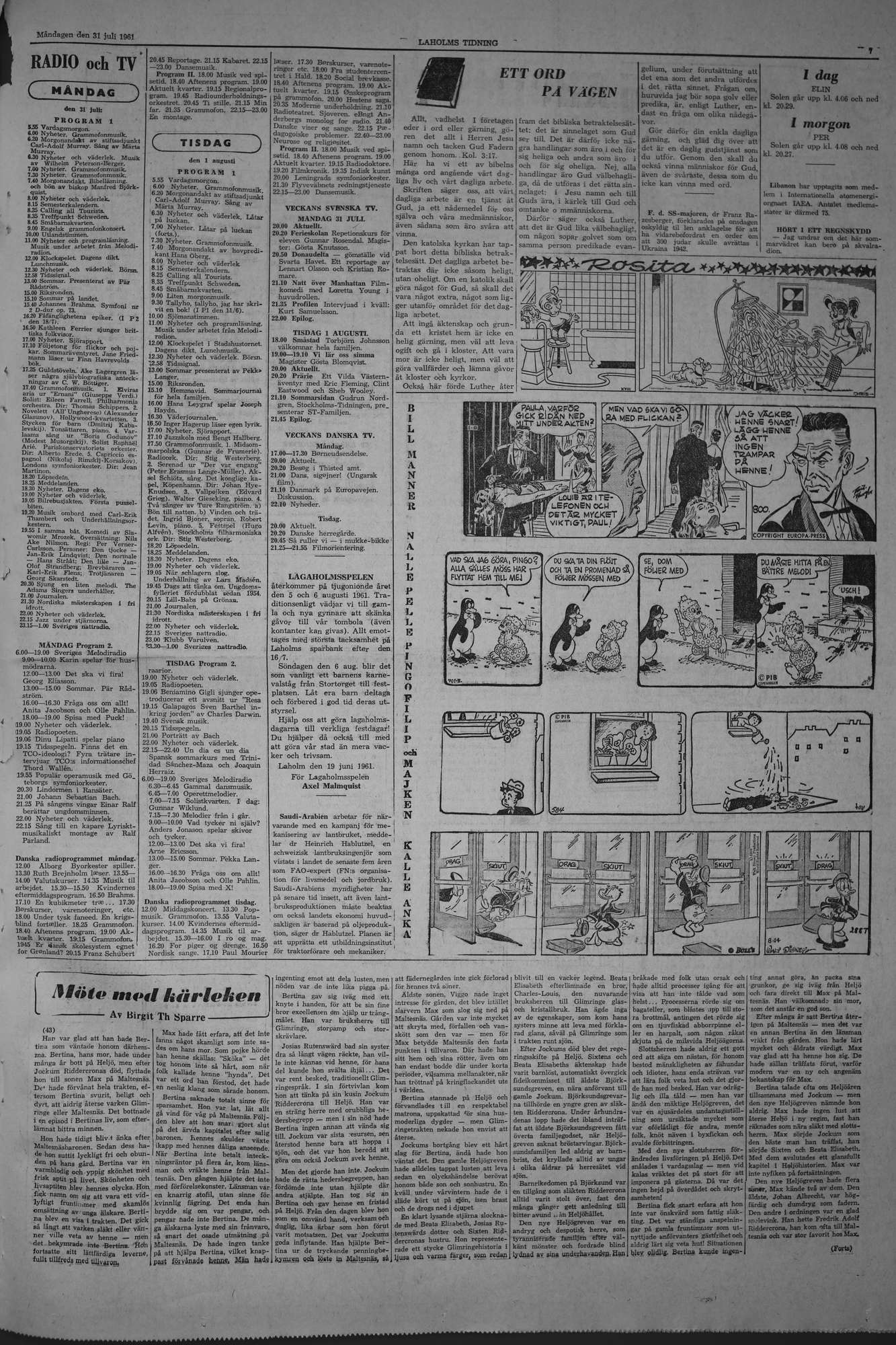 Laholms Tidning Måndag 31 juli 1961, sida 7
