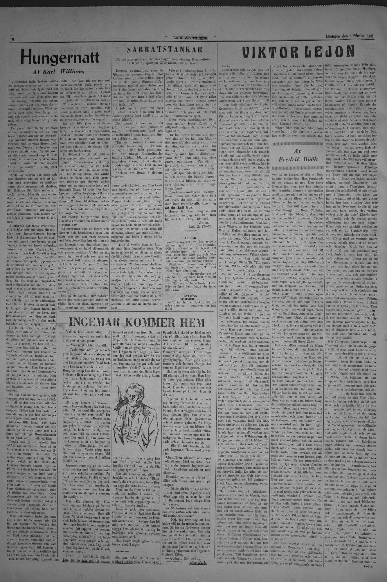 Laholms Tidning Lördag 4 februari 1961, sida 6