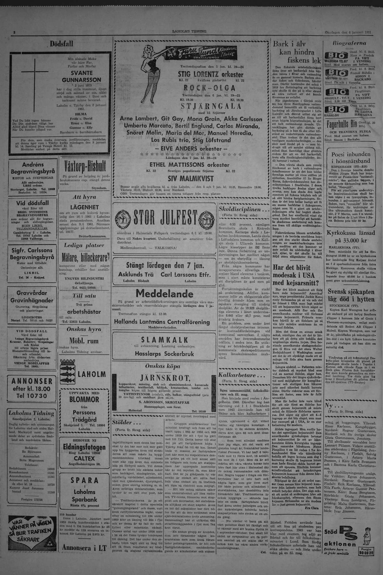 Laholms Tidning Onsdag 4 januari 1961, sida 2