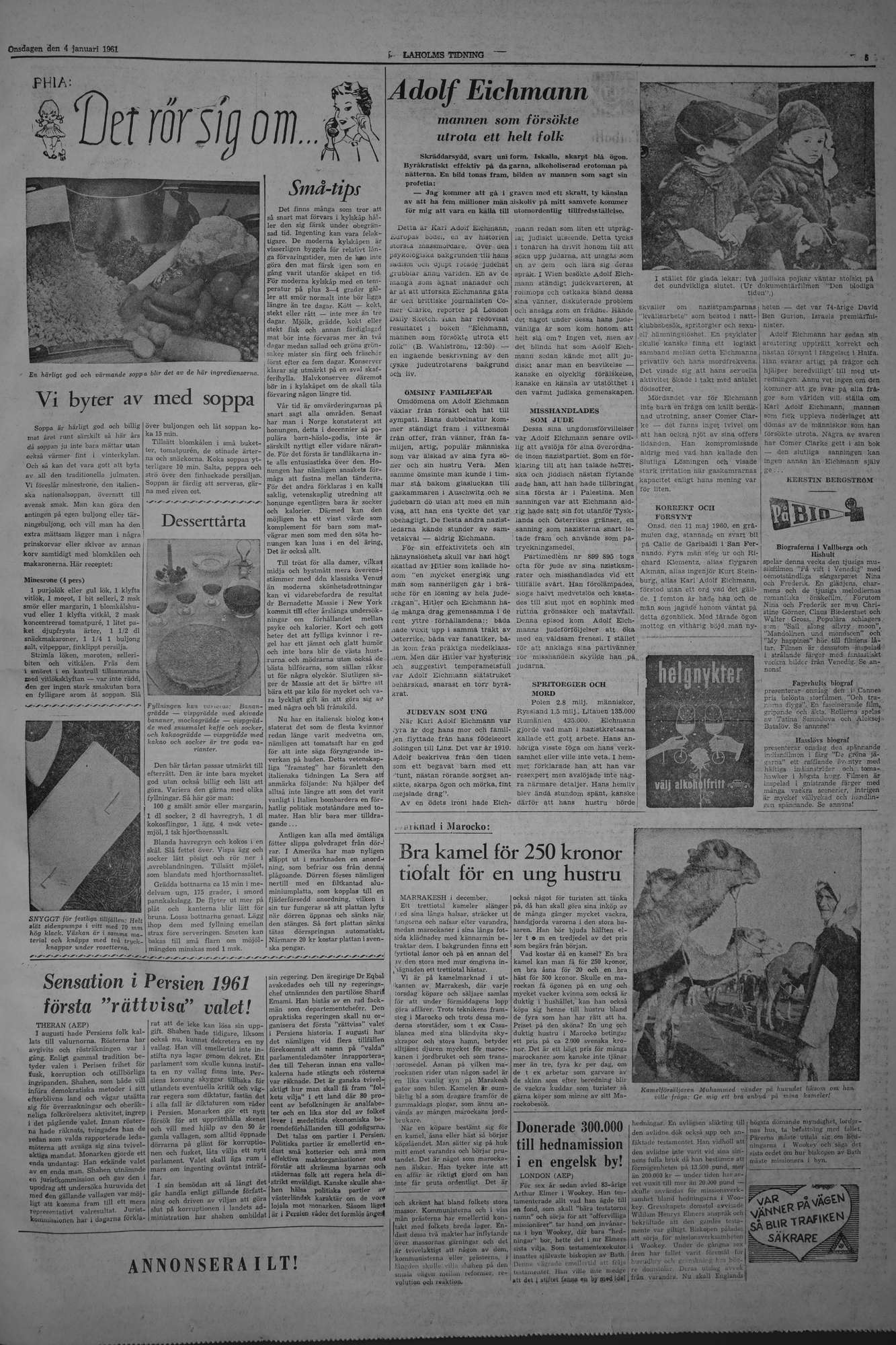 Laholms Tidning Onsdag 4 januari 1961, sida 5