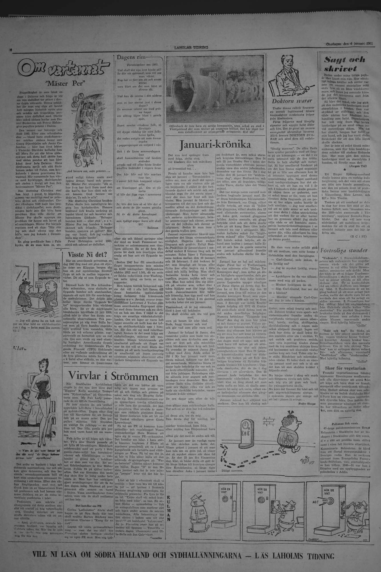 Laholms Tidning Onsdag 4 januari 1961, sida 6